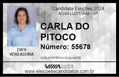 Candidato CARLA DO PITOCA 2024 - NOVA LUZITÂNIA - Eleições