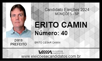 Candidato ERITO CAMIN 2024 - MONÇÕES - Eleições