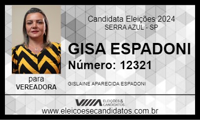 Candidato GISA ESPADONI 2024 - SERRA AZUL - Eleições