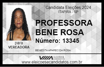 Candidato PROFESSORA  BENE ROSA 2024 - ITAPIRA - Eleições