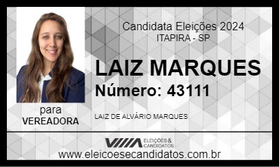 Candidato LAIZ MARQUES 2024 - ITAPIRA - Eleições