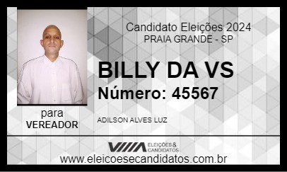 Candidato BILLY DA VS 2024 - PRAIA GRANDE - Eleições