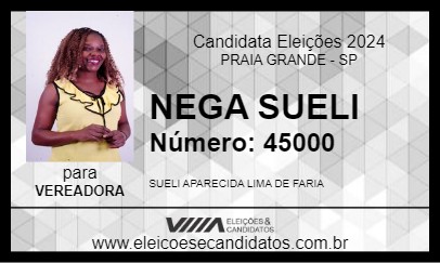 Candidato NEGA SUELI 2024 - PRAIA GRANDE - Eleições