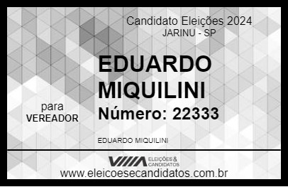 Candidato EDUARDO MIQUILINI 2024 - JARINU - Eleições