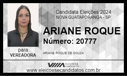 Candidato ARIANE ROQUE 2024 - NOVA GUATAPORANGA - Eleições