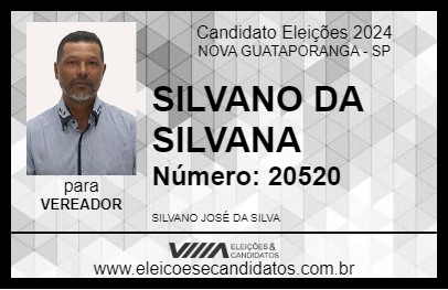 Candidato SILVANO DA SILVANA 2024 - NOVA GUATAPORANGA - Eleições