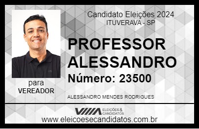 Candidato PROFESSOR ALESSANDRO 2024 - ITUVERAVA - Eleições