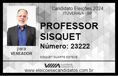 Candidato PROFESSOR SISQUET 2024 - ITUVERAVA - Eleições