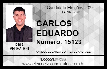 Candidato CARLOS EDUARDO 2024 - ITARIRI - Eleições