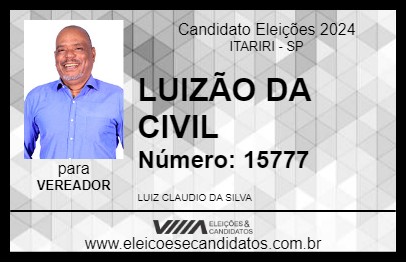 Candidato LUIZÃO 2024 - ITARIRI - Eleições