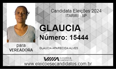 Candidato GLAUCIA 2024 - ITARIRI - Eleições