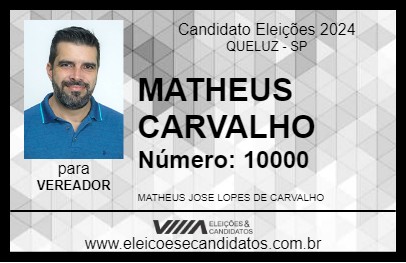 Candidato MATHEUS CARVALHO 2024 - QUELUZ - Eleições