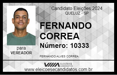 Candidato FERNANDO CORREA 2024 - QUELUZ - Eleições