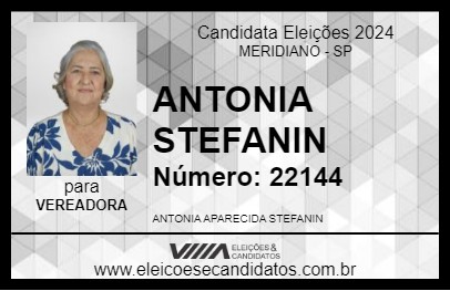 Candidato ANTONIA STEFANIN 2024 - MERIDIANO - Eleições