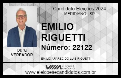 Candidato EMILIO RIGUETTI 2024 - MERIDIANO - Eleições