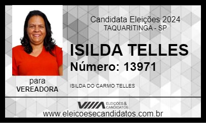 Candidato ISILDA TELLES 2024 - TAQUARITINGA - Eleições