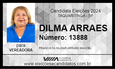 Candidato DILMA ARRAES 2024 - TAQUARITINGA - Eleições