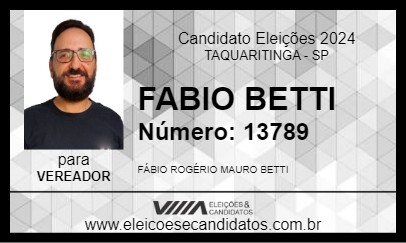 Candidato FABIO BETTI 2024 - TAQUARITINGA - Eleições