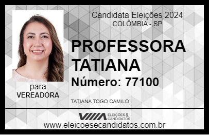 Candidato PROFESSORA TATIANA 2024 - COLÔMBIA - Eleições