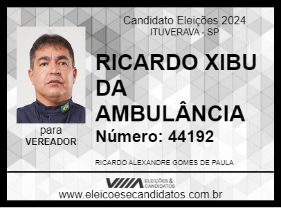 Candidato RICARDO XIBU DA AMBULÂNCIA 2024 - ITUVERAVA - Eleições