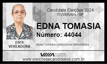 Candidato EDNA TOMASIA 2024 - ITUVERAVA - Eleições