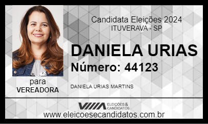 Candidato DANIELA URIAS 2024 - ITUVERAVA - Eleições