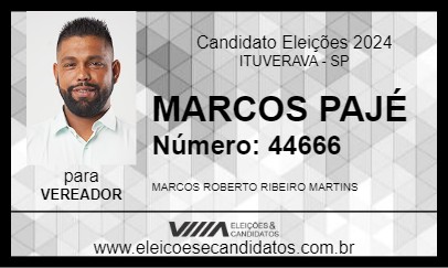 Candidato MARCOS PAJÉ 2024 - ITUVERAVA - Eleições