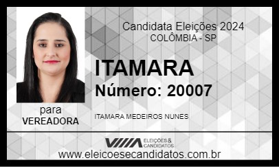 Candidato ITAMARA 2024 - COLÔMBIA - Eleições