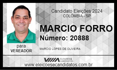 Candidato MARCIO FORRO 2024 - COLÔMBIA - Eleições