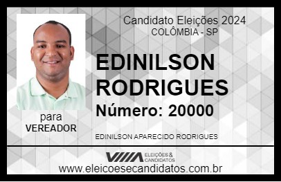 Candidato EDINILSON RODRIGUES 2024 - COLÔMBIA - Eleições