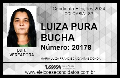 Candidato LUIZA PURA BUCHA 2024 - COLÔMBIA - Eleições