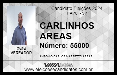 Candidato CARLINHOS AREAS 2024 - ITAPUÍ - Eleições