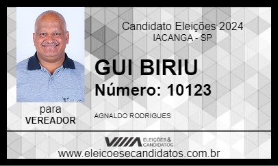 Candidato GUI BIRIU 2024 - IACANGA - Eleições