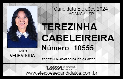 Candidato TEREZINHA CABELEIREIRA 2024 - IACANGA - Eleições