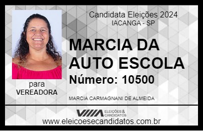 Candidato MARCIA DA AUTO ESCOLA 2024 - IACANGA - Eleições