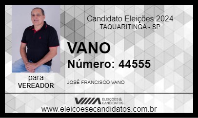 Candidato VANO 2024 - TAQUARITINGA - Eleições