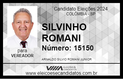 Candidato SILVINHO ROMANI 2024 - COLÔMBIA - Eleições