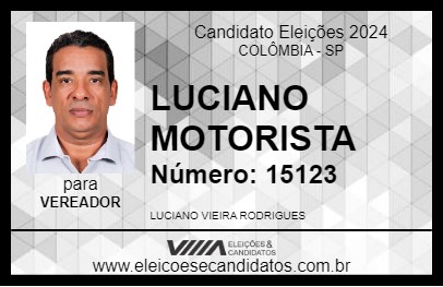 Candidato LUCIANO MOTORISTA 2024 - COLÔMBIA - Eleições