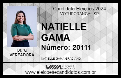 Candidato NATIELLE GAMA 2024 - VOTUPORANGA - Eleições