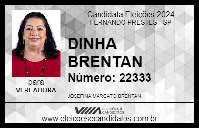 Candidato DINHA BRENTAN 2024 - FERNANDO PRESTES - Eleições