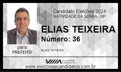 Candidato ELIAS TEIXEIRA 2024 - NATIVIDADE DA SERRA - Eleições