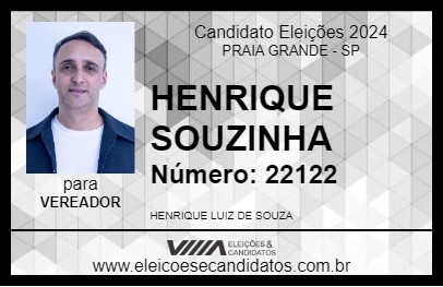 Candidato HENRIQUE SOUZINHA 2024 - PRAIA GRANDE - Eleições