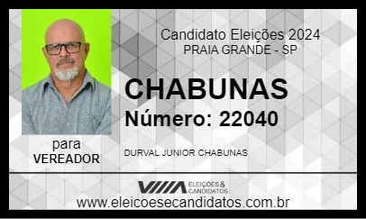 Candidato CHABUNAS 2024 - PRAIA GRANDE - Eleições