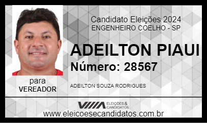 Candidato ADEILTON PIAUI 2024 - ENGENHEIRO COELHO - Eleições