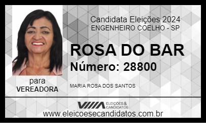 Candidato ROSA DO BAR 2024 - ENGENHEIRO COELHO - Eleições