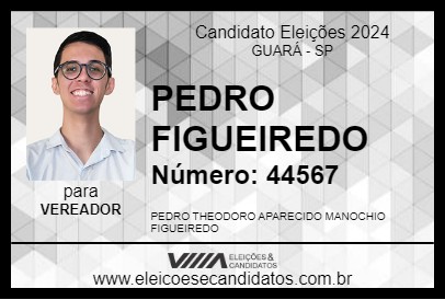 Candidato PEDRO FIGUEIREDO 2024 - GUARÁ - Eleições