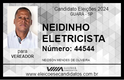 Candidato NEIDINHO ELETRICISTA 2024 - GUARÁ - Eleições