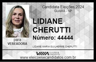 Candidato LIDIANE CHERUTTI 2024 - GUARÁ - Eleições