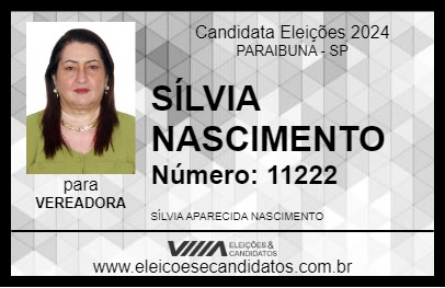 Candidato SÍLVIA NASCIMENTO 2024 - PARAIBUNA - Eleições