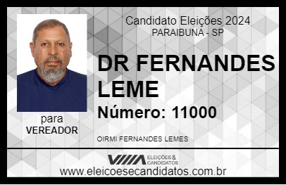 Candidato DR FERNANDES LEME 2024 - PARAIBUNA - Eleições